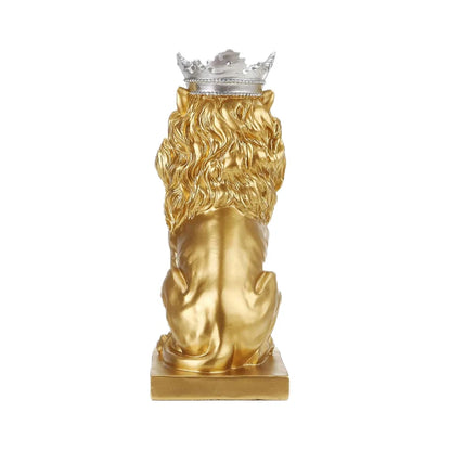 Resin Lion Statue Crown Lions Sculpture Animal Figurine Abstract Decoration Home Decor Nordic Model Decor Table Ornaments