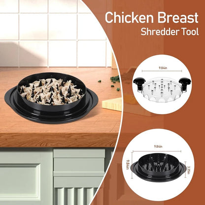 1 Piece Chicken Shredder Tool Twist Meat Shredder with Handles and Non-Skid Base Black
