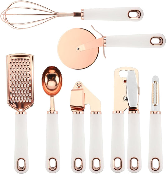 7 Pc Kitchen Gadget Set Copper Coated Stainless Steel UtensilsHome Harmony EssentialsHome Harmony EssentialsKitchen & Bar Essentials
Outfit a new kitchen or update your existing collection with this must have trendy and deluxe, COOK with COLOR copper kitchen gadget utensil set that will add a uni7 Pc Kitchen Gadget Set Copper Coated Stainless Steel Utensils with So