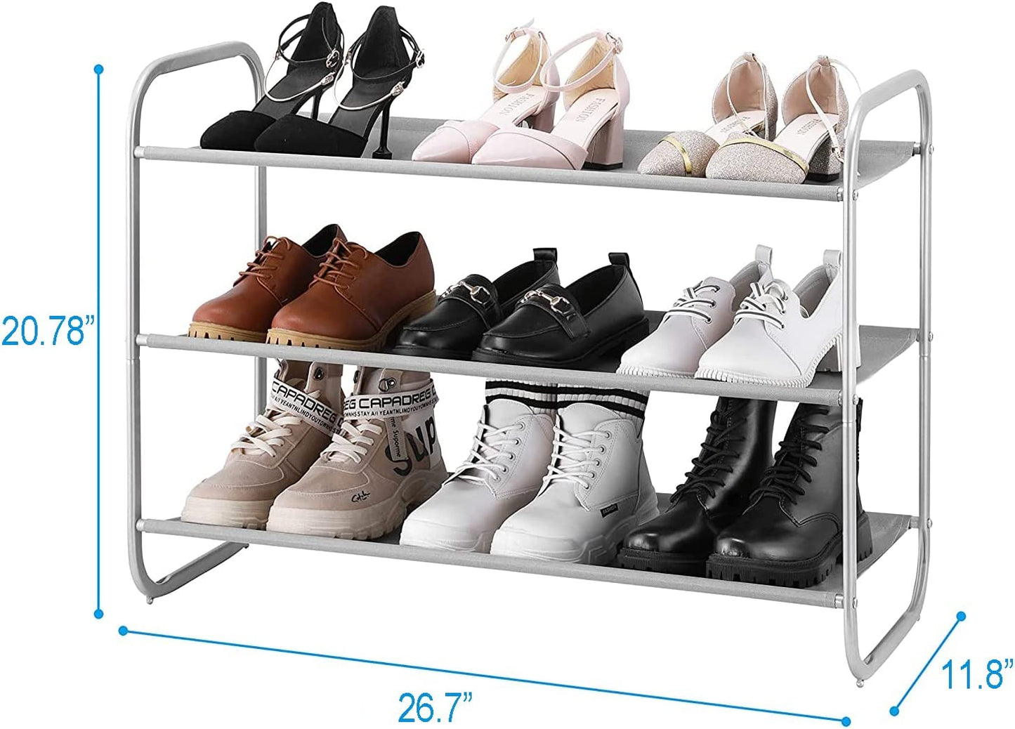 3-Tier Shoe Rack, Fabric Shoe ShelfHome Harmony EssentialsHome Harmony EssentialsHome Decor
Extra Storage: This shoe rack can provide extra storage space for shoes scattered on the floor and keep the room tidy. Its size is 26.7 x 11.8 x 20.78 inches, and e3-Tier Shoe Rack, Fabric Shoe Shelf for Closet Bedroom Entryway (Light